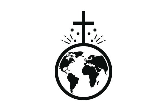 Christian World Cross Symbol: Ideal for T-Shirt Designs and Graphics