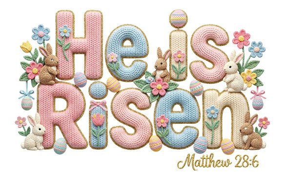 Faux Yarn Christian Easter Png: Graphics & T-Shirt Designs