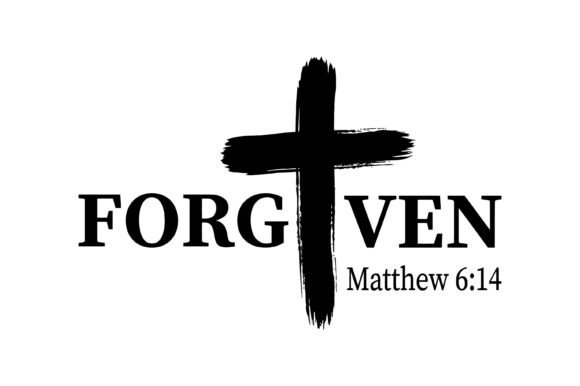 Forgiven Cross Bible Verse Graphics for T-Shirt Designs