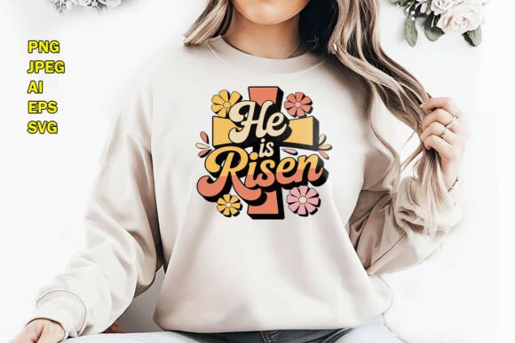 He Is Risen: A Retro Christian Embroidery Design