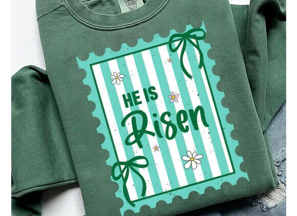 He is Risen Postage Stamp Png for Graphics and T-Shirts