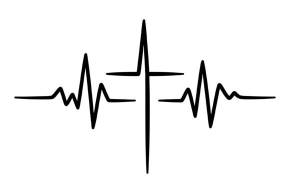 Heartbeat Cross Faith Line: Perfect for T-Shirt Designs & Graphics