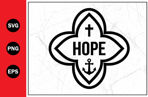 Hope Christian Cross Anchor Graphic for T-Shirt Designs