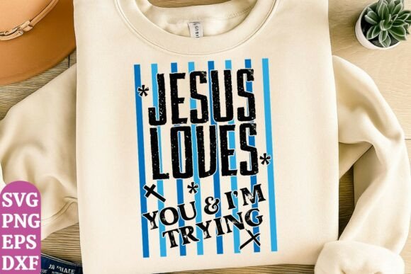 Jesus Svg, Jesus Loves Png for Cricut: Perfect for T-Shirt Designs and Graphics