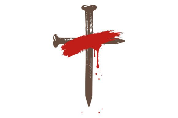 Nail Cross Blood Faith Design for Graphics and T-Shirt Designs