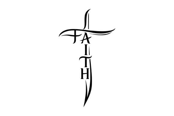 Review: Faith Cross Lettering Minimal Design for Graphics & T-Shirts