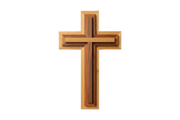 Wooden Christian Cross Graphics for T-Shirt Designs