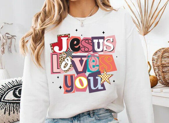 Y2K Valentines Day Jesus Png for T-Shirt Designs & Graphics